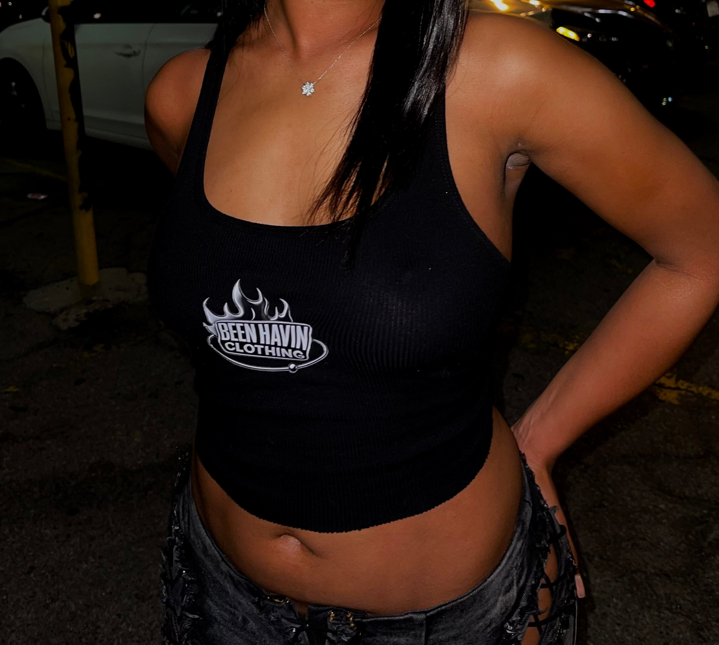 Ribbed womens cropped tank top