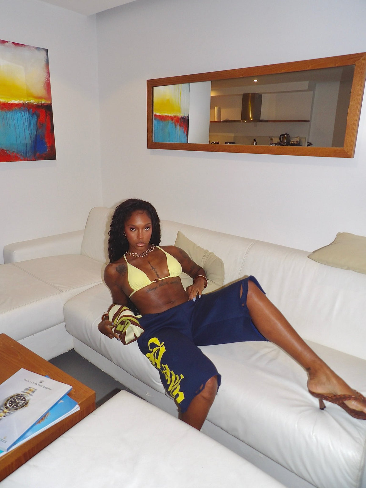 Straight leg capri sweatpants